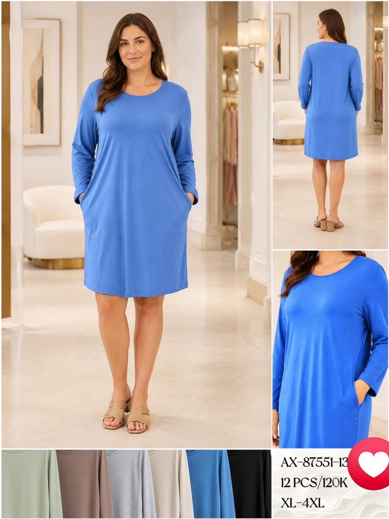 Saty s dlouhym rukavem PLUSSIZE 110kc 12ks