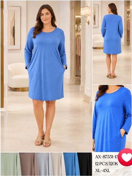  Saty s dlouhym rukavem PLUSSIZE 110kc 12ks 