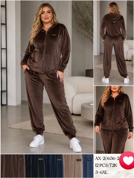  Semišové dámské teplákové soupravy PLUS SIZE 220kc 12ks 