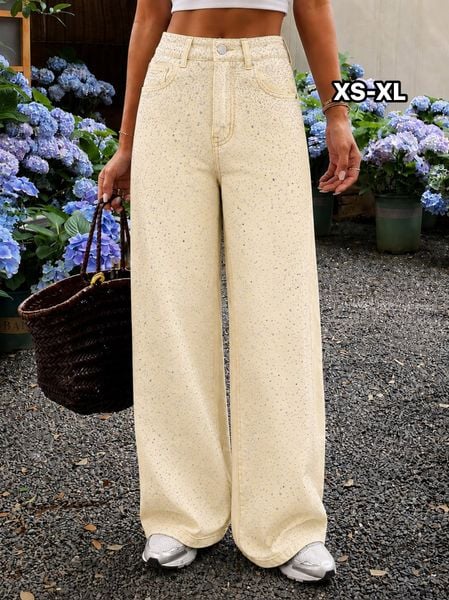  Široké jeans s kamínky 340kc 10ks 
