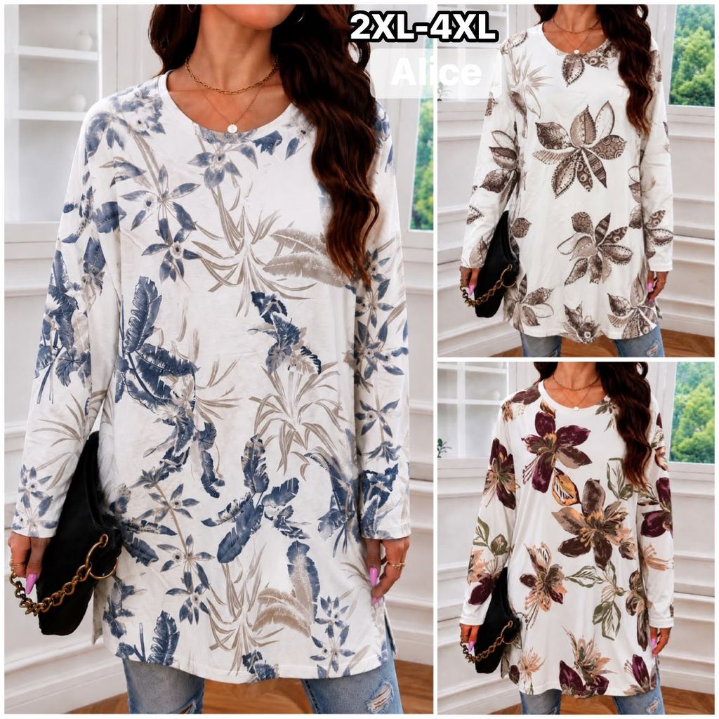 Tunika z příjemného, lehce zatepleného mikroplyše 2XL - 4XL (140kc 12ks)