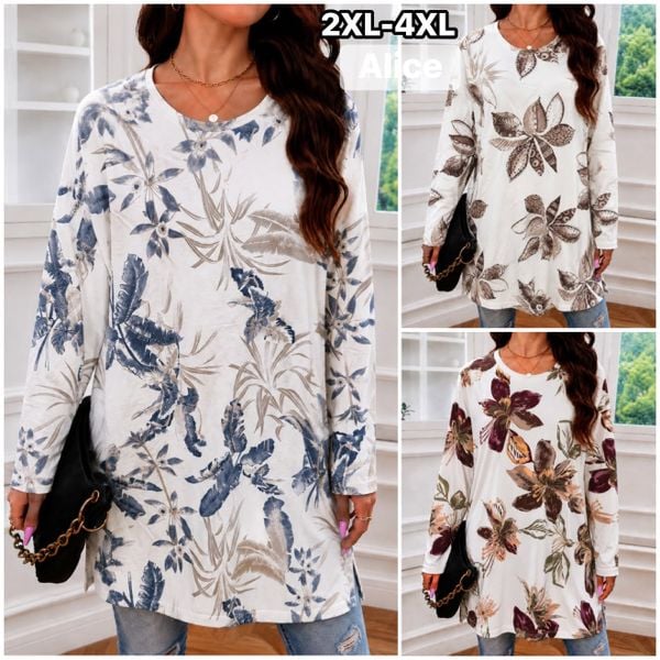  Tunika z příjemného, lehce zatepleného mikroplyše 2XL - 4XL (140kc 12ks) 