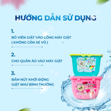 Combo 2 Hộp Viên Giặt Xả Lưu Hương Dr.Natro - Tặng Kèm 1 Chai Tẩy Đa Năng 50ml + 1 Miếng Xốp Chà Nhám