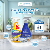 Combo Siêu Tẩy Đa Năng & Nước Lau Bếp Đa Năng DR.NATRO - Tặng kèm 1 Chai Tẩy Đa Năng 50ml + 1 Miếng Xốp Chà Nhám
