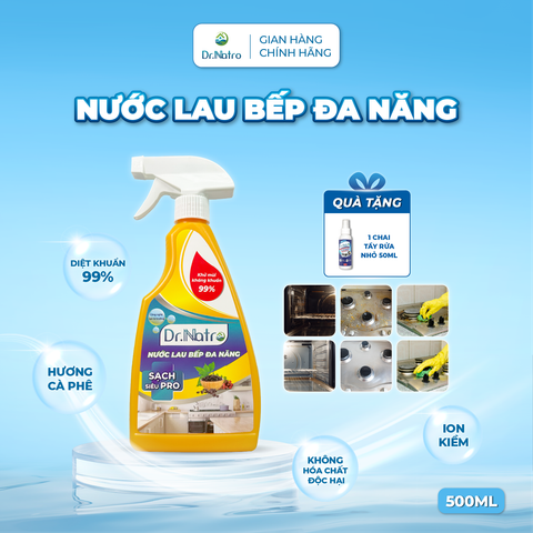 Nước Lau Bếp Đa Năng DR.NATRO 500ml Lau Sạch Dầu Mỡ