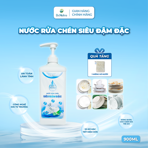 NƯỚC RỬA CHÉN ĐẬM ĐẶC DR.NATRO 1000ml + Tặng 1 miếng Sơ Mướp