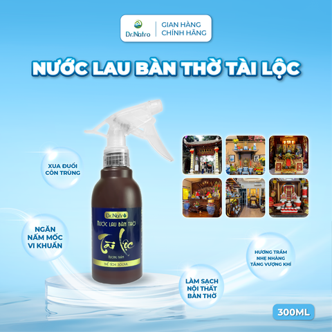 Nước Lau Bàn Thờ Tài Lộc DR.NATRO Hương Trầm Tự Nhiên 300ml