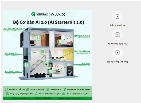 Ajax Starter Kit AI 2.0 - Bộ Chống Trộm Cơ Bản AI 2.0