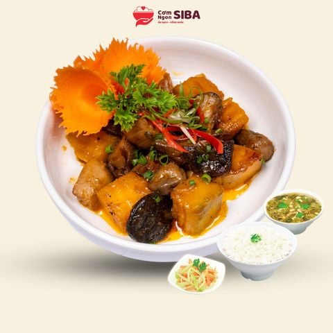 Cơm Bí Đỏ Kho Nấm Chay_MB
