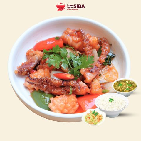 Cơm Mực Xào Chua Ngọt MN