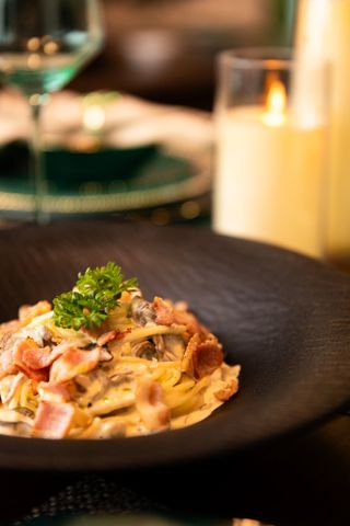 Mỳ Ý sốt kem nấm