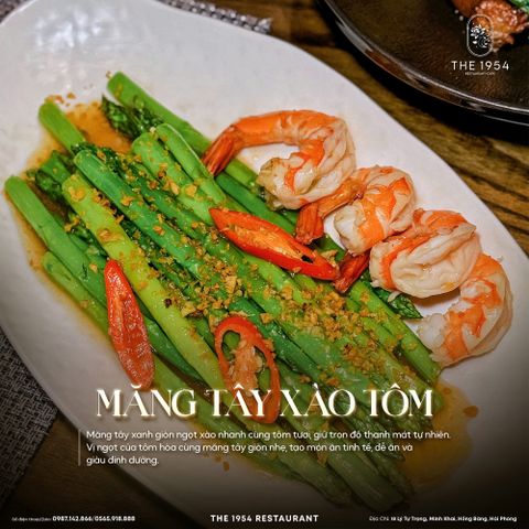 Măng tây xào tôm