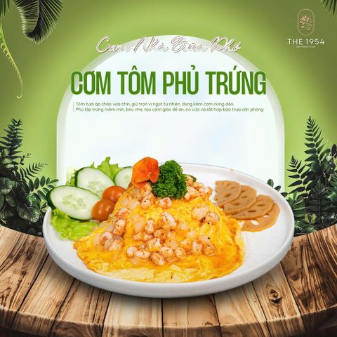 Cơm tôm phủ trứng