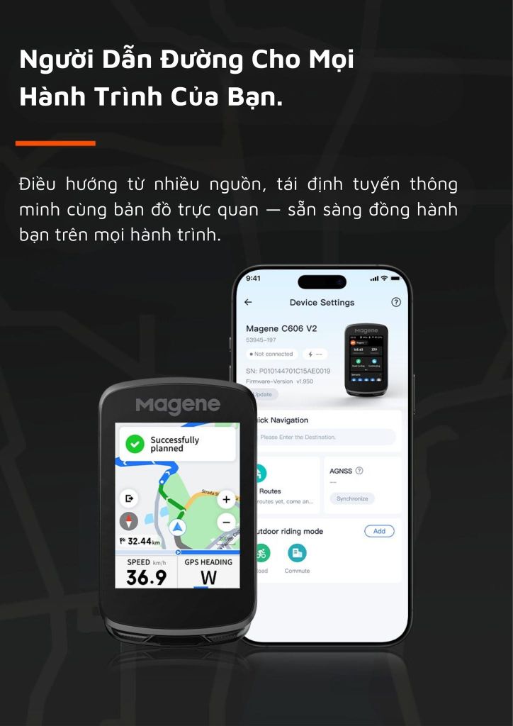 Đồng Hồ GPS Xe Đạp Magene C606 V2