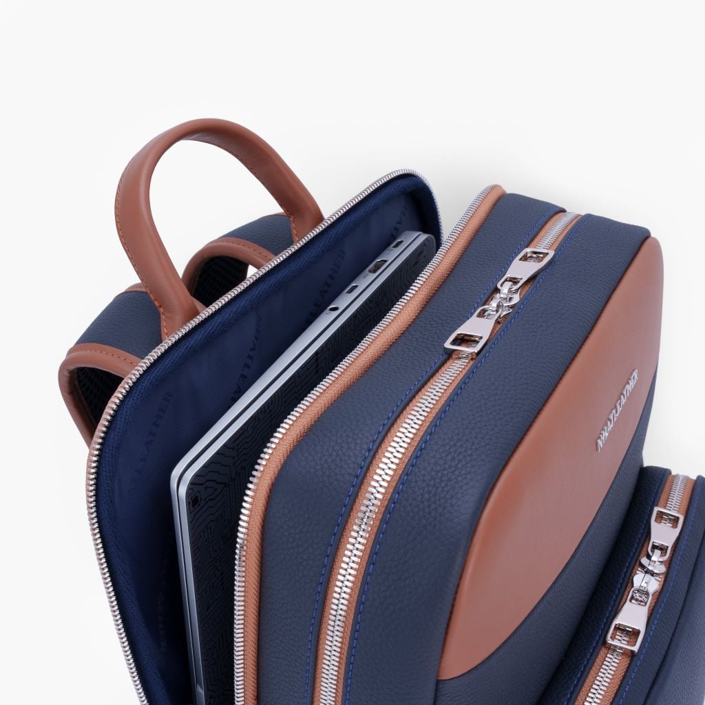 Balo da công sở NHATLEATHER - Balo da bò Togo form cứng - NCB-013
