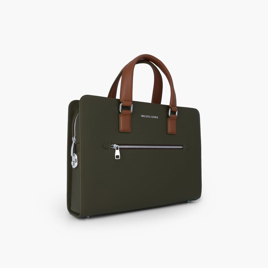 Cặp da tài liệu doanh nhân  NHATLEATHER - Cặp da công sở - Cặp khoá số bảo mật form cứng - NCC-026