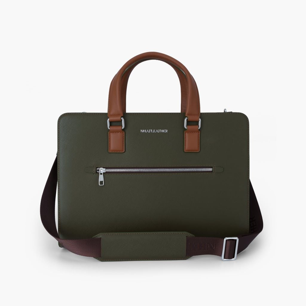 Cặp da tài liệu doanh nhân  NHATLEATHER - Cặp da công sở - Cặp khoá số bảo mật form cứng - NCC-026