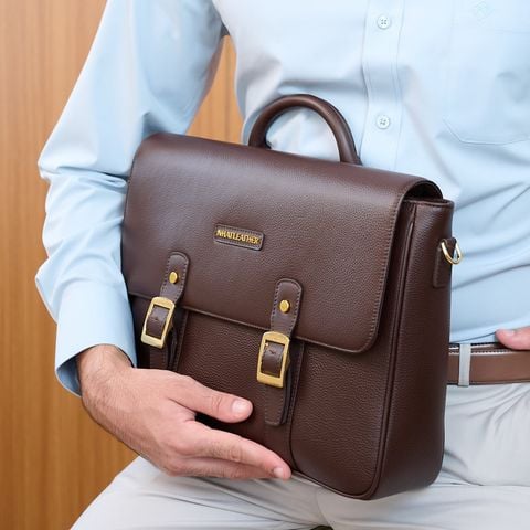 Cặp da doanh nhân NHATLEATHER - Cặp đựng tài liệu - Cặp da bò Mill form mềm - NCM-047