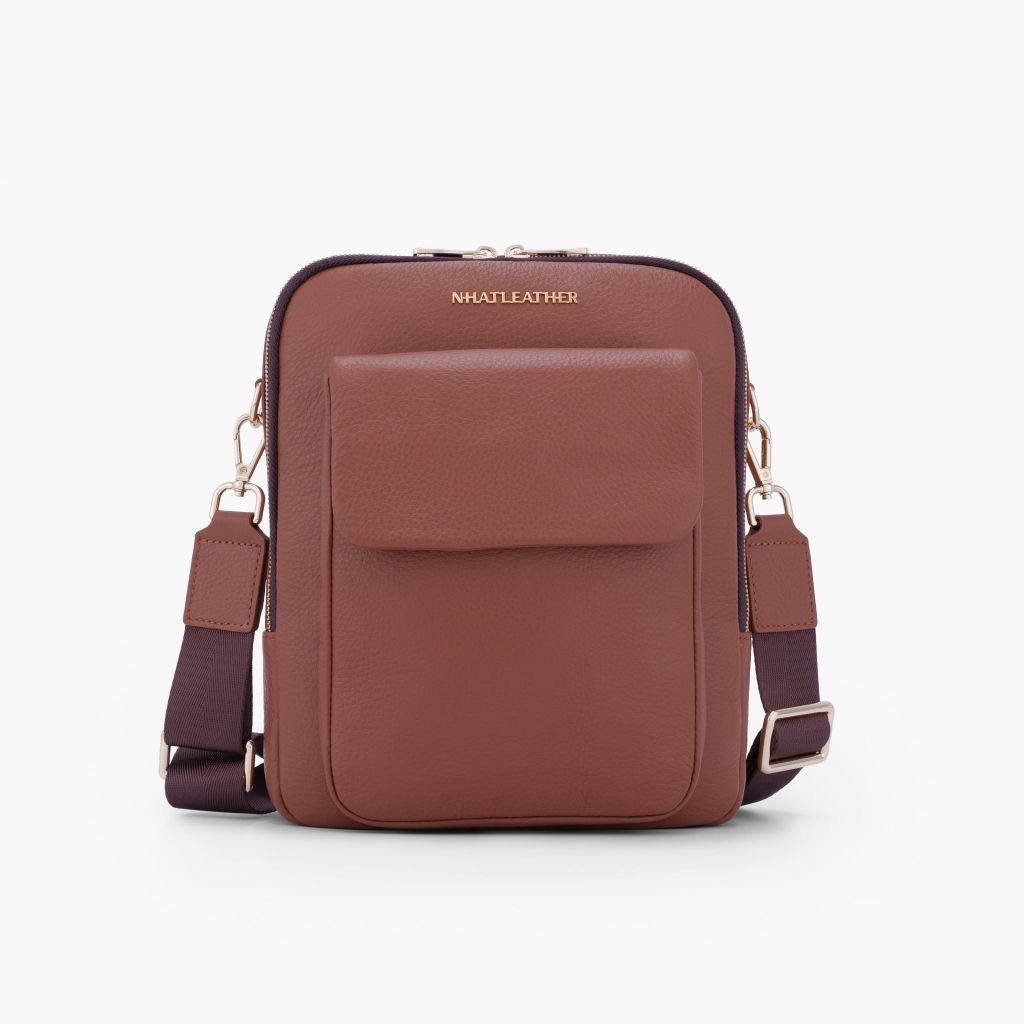 Túi đeo chéo da bò NHATLEATHER - Túi chéo form mềm đựng iPad - NCX-063