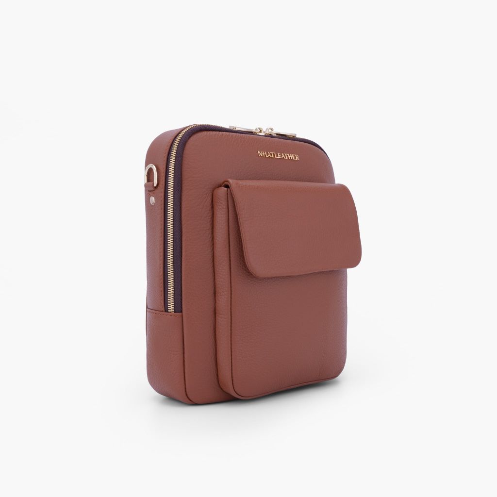 Túi đeo chéo da bò NHATLEATHER - Túi chéo form mềm đựng iPad - NCX-063