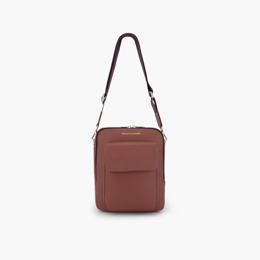 Túi đeo chéo da bò NHATLEATHER - Túi chéo form mềm đựng iPad - NCX-063