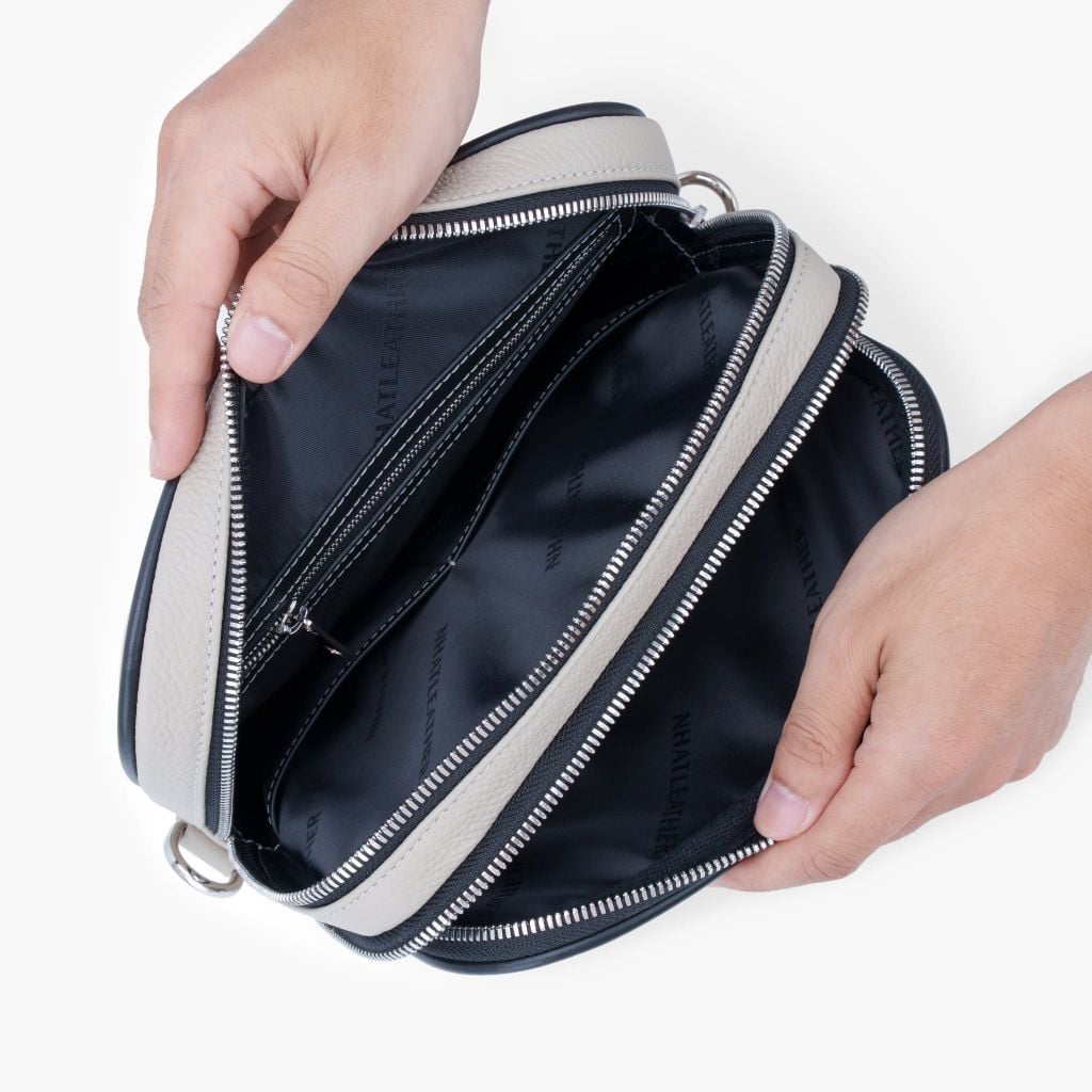 Túi đeo chéo da thật NHATLEATHER - Túi đeo chéo dáng đứng hiện đại - NCX-076