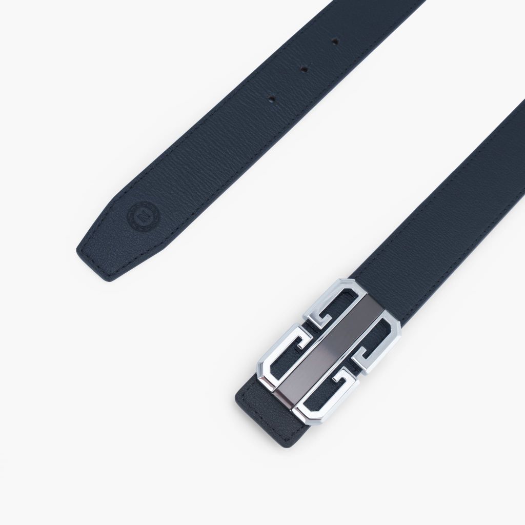 Thắt lưng nam da khoá cài mặt đường nét kiến trúc bản 33mm, 34mm - NDC-079