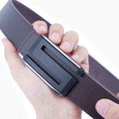 Thắt lưng nam da khoá cài mặt đường nét kiến trúc bản 33mm, 34mm - NDC-079