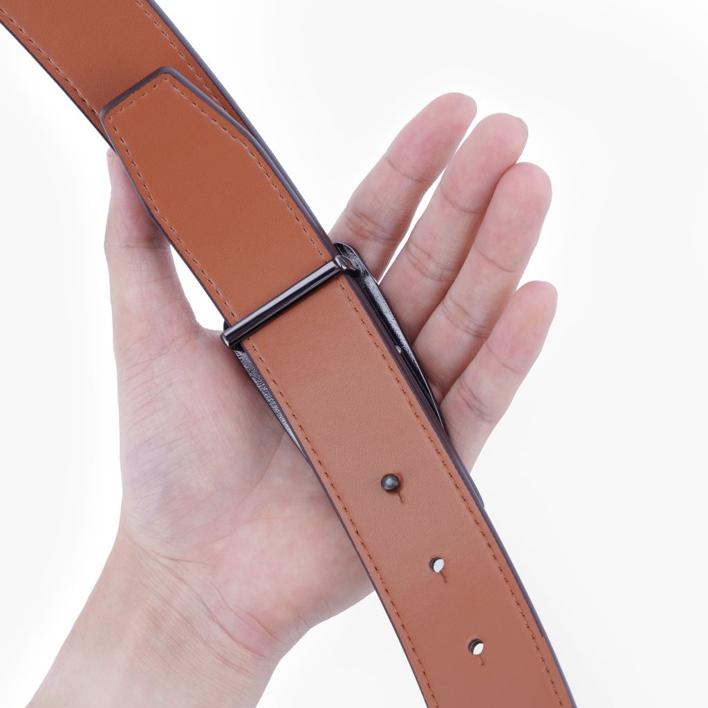 Thắt lưng nam da khoá cài mặt đường nét kiến trúc bản 33mm, 34mm - NDC-079