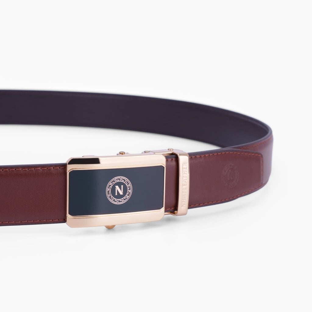 Thắt lưng da nam khoá tự NHATLEATHER - Dây lưng mặt trượt cao cấp - NDT-075