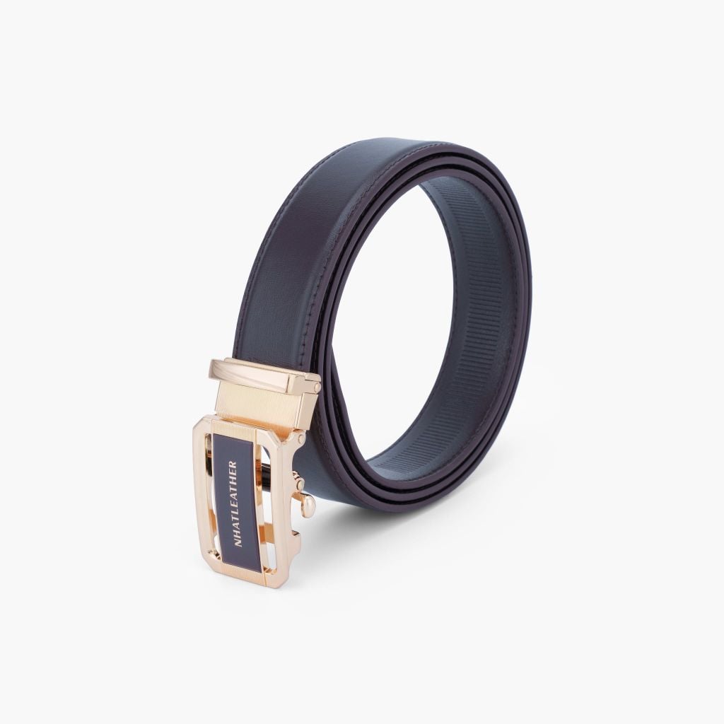 Thắt lưng da nam khoá tự NHATLEATHER - Dây lưng mặt trượt cao cấp - NDT-075