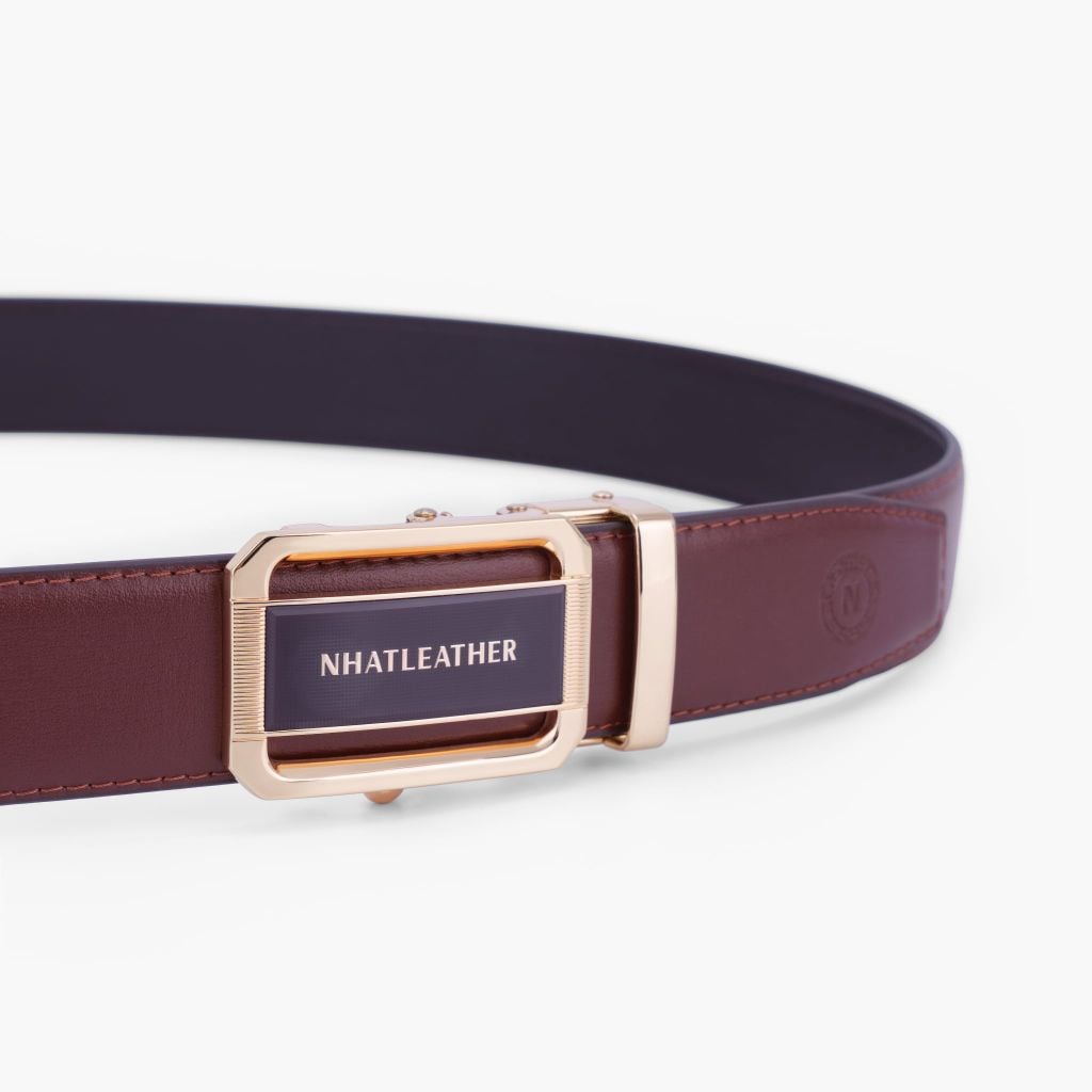 Thắt lưng da nam khoá tự NHATLEATHER - Dây lưng mặt trượt cao cấp - NDT-075