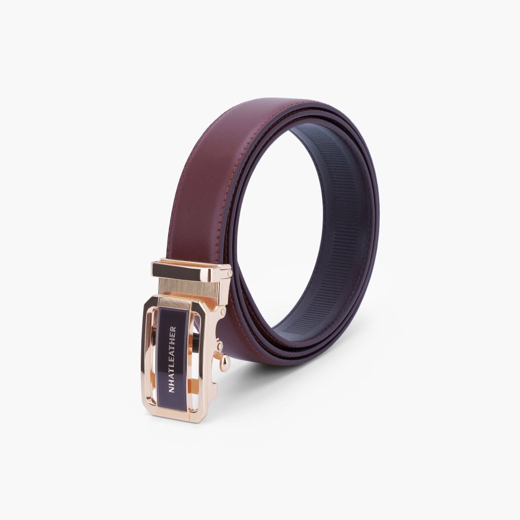 Thắt lưng da nam khoá tự NHATLEATHER - Dây lưng mặt trượt cao cấp - NDT-075