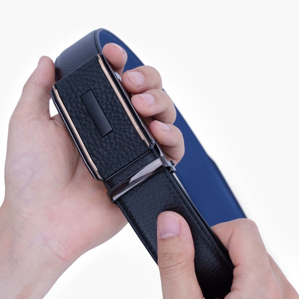 Thắt lưng da khoá tự động NHATLEATHER - Thắt lưng da bò mặt trượt - NDT-085