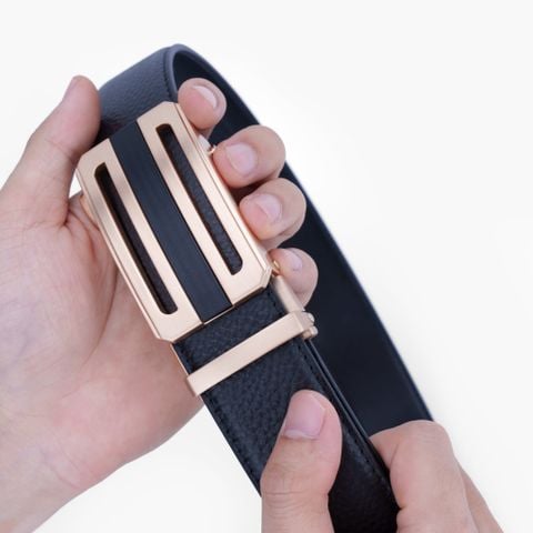 Thắt lưng da khoá tự động NHATLEATHER - Thắt lưng da bò mặt trượt - NDT-086
