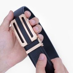 Thắt lưng da khoá tự động NHATLEATHER - Thắt lưng da bò mặt trượt - NDT-086