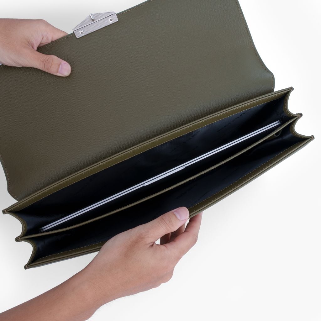 Túi đựng tài liệu khoá số da NHATLEATHER -  Bao da đựng Macbook, iPad - Cặp tab đựng tài liệu da - NVB-088