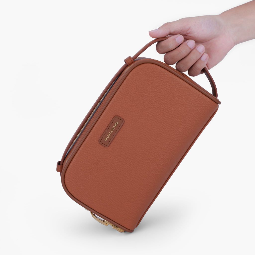 Túi cầm da tay khoá số bảo mật NHATLEATHER - Bóp da cầm tay dáng golf - Clutch cầm tay da - NVB-097