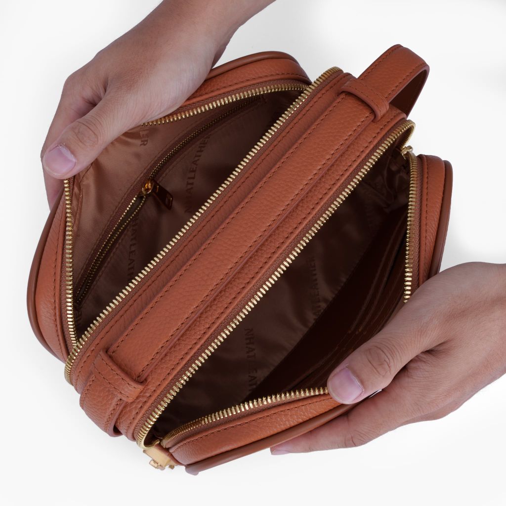 Túi cầm da tay khoá số bảo mật NHATLEATHER - Bóp da cầm tay dáng golf - Clutch cầm tay da - NVB-097