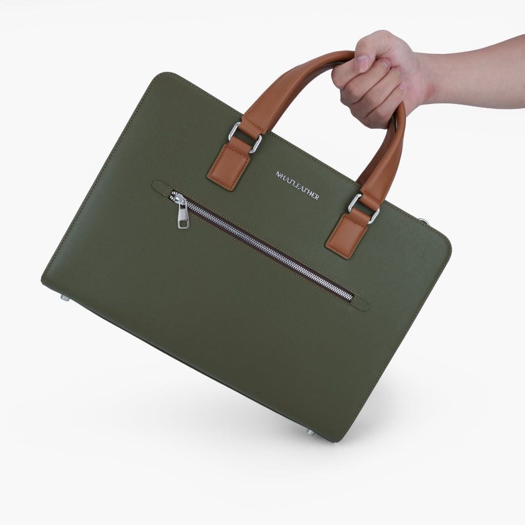 Cặp da tài liệu doanh nhân  NHATLEATHER - Cặp da công sở - Cặp khoá số bảo mật form cứng - NCC-026