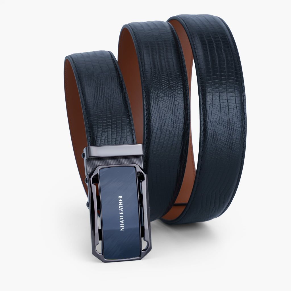 Thắt lưng nam da khóa tự động mặt trượt da lót Nappa bản 32mm - NDT-092