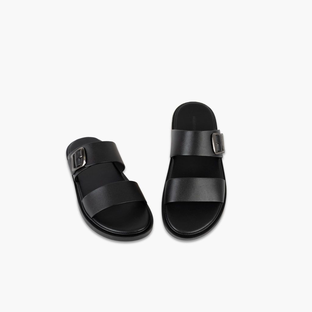 Dép da quai ngang NHATLEATHER - Dép nam tối giản khóa kim loại NHATLEATHER - NS2Q-DKK