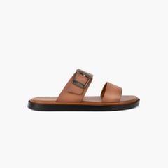 Dép da quai ngang NHATLEATHER - Dép nam tối giản khóa kim loại NHATLEATHER - NS2Q-DKK