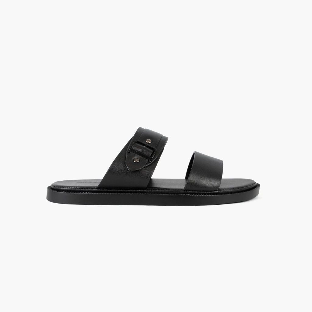 Dép sandal da NHATLEATHER - Dép da 2 quai ngang - NS2Q-KKN