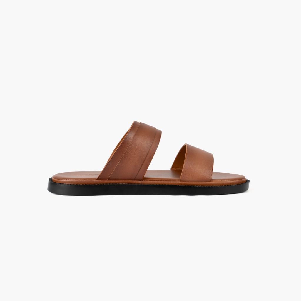 Dép sandal da NHATLEATHER - Dép da 2 quai ngang - NS2Q-KKN