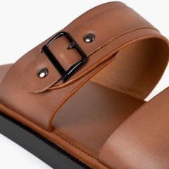 Dép sandal da NHATLEATHER - Dép da 2 quai ngang - NS2Q-KKN