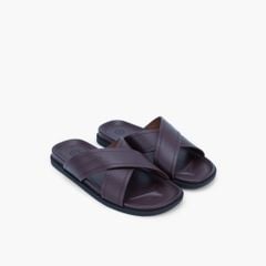 Dép da 2 quai chéo NHATLEATHER - Dép quai chéo da bò - NSQC-DPDR