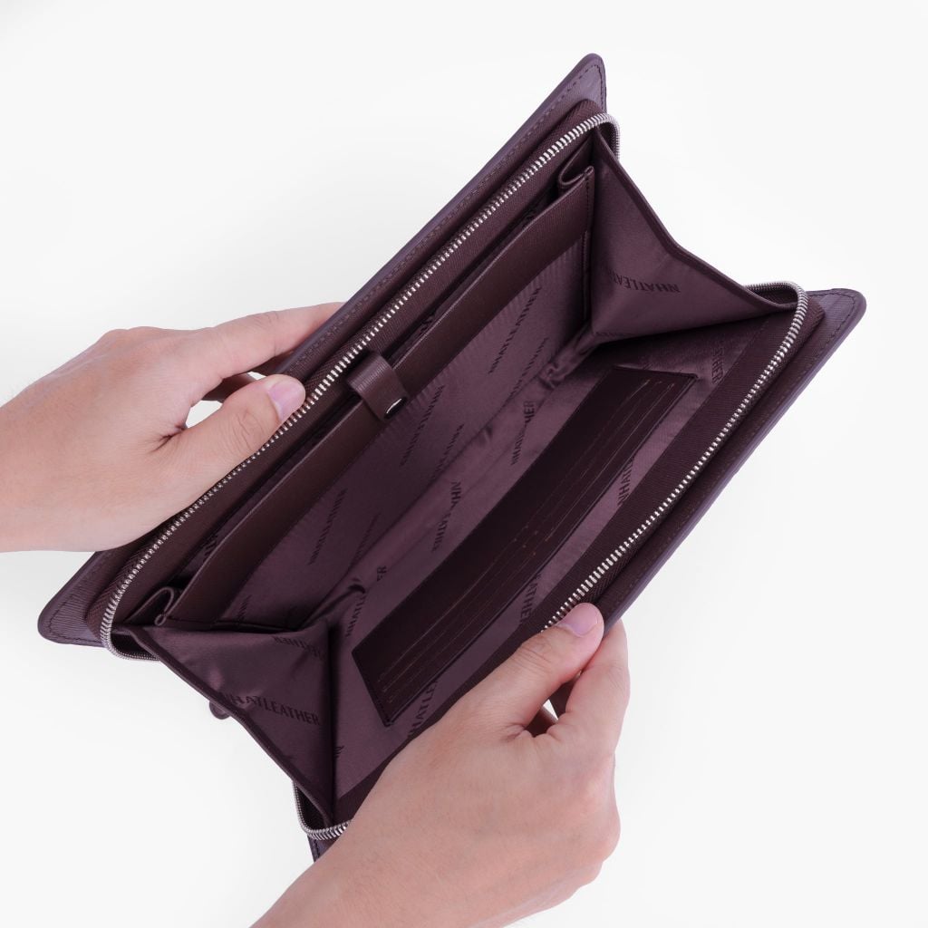 Túi da cầm tay đựng iPad, tài liệu NHATLEATHER - Bóp cầm tay - Clutch cầm tay da - NVB-068
