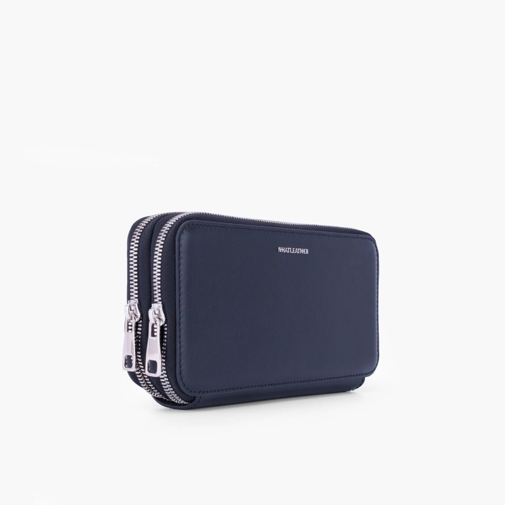 Túi da cầm tay 2 ngăn NHATLEATHER - Bóp cầm tay dáng dài - Clutch cầm tay da Rugato cao cấp - NVB-073