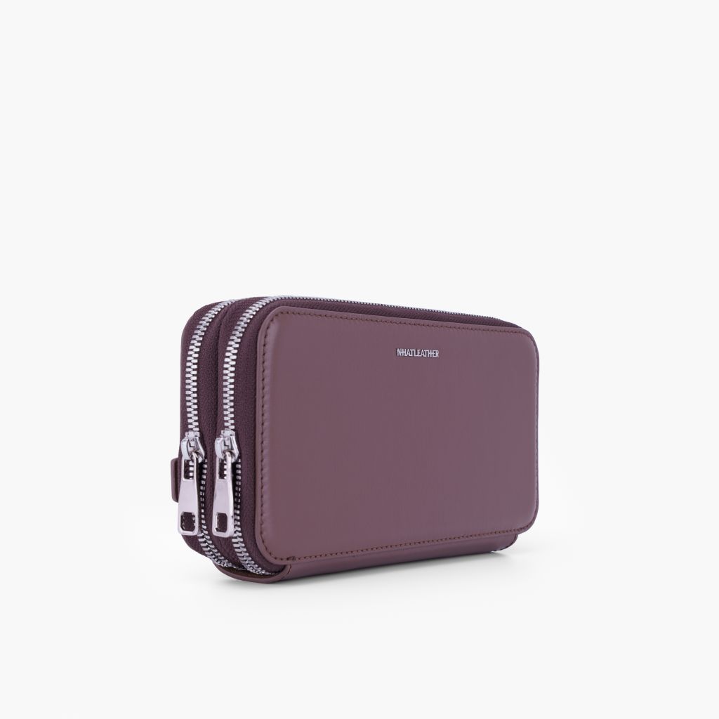 Túi da cầm tay 2 ngăn NHATLEATHER - Bóp cầm tay dáng dài - Clutch cầm tay da Rugato cao cấp - NVB-073